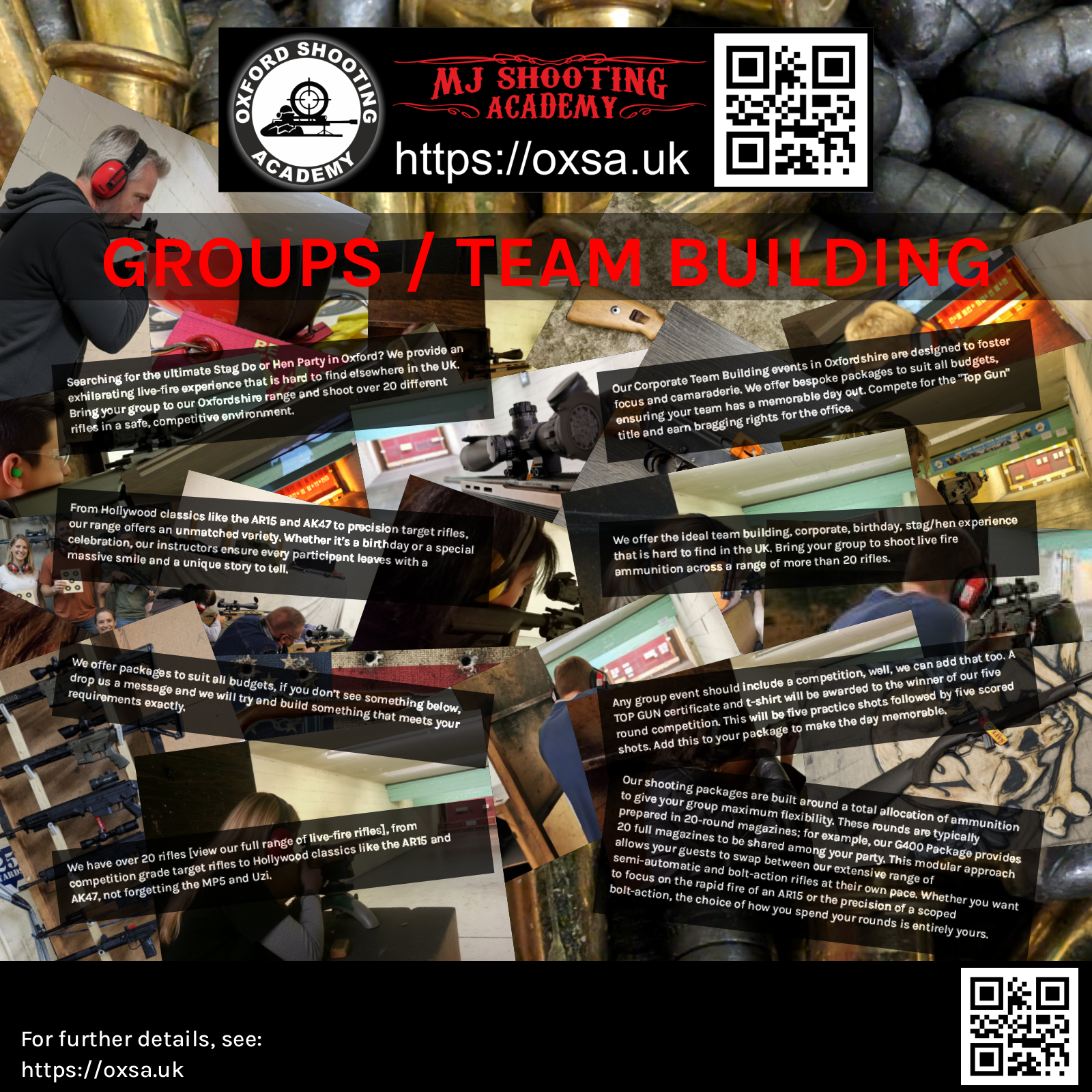 Indoor range shooting providing a unique experience day