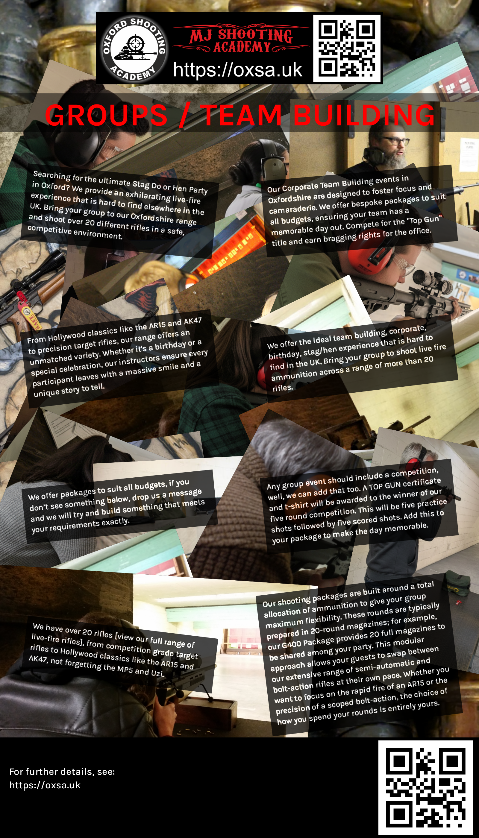 Professional shooting experience at a professional shooting range