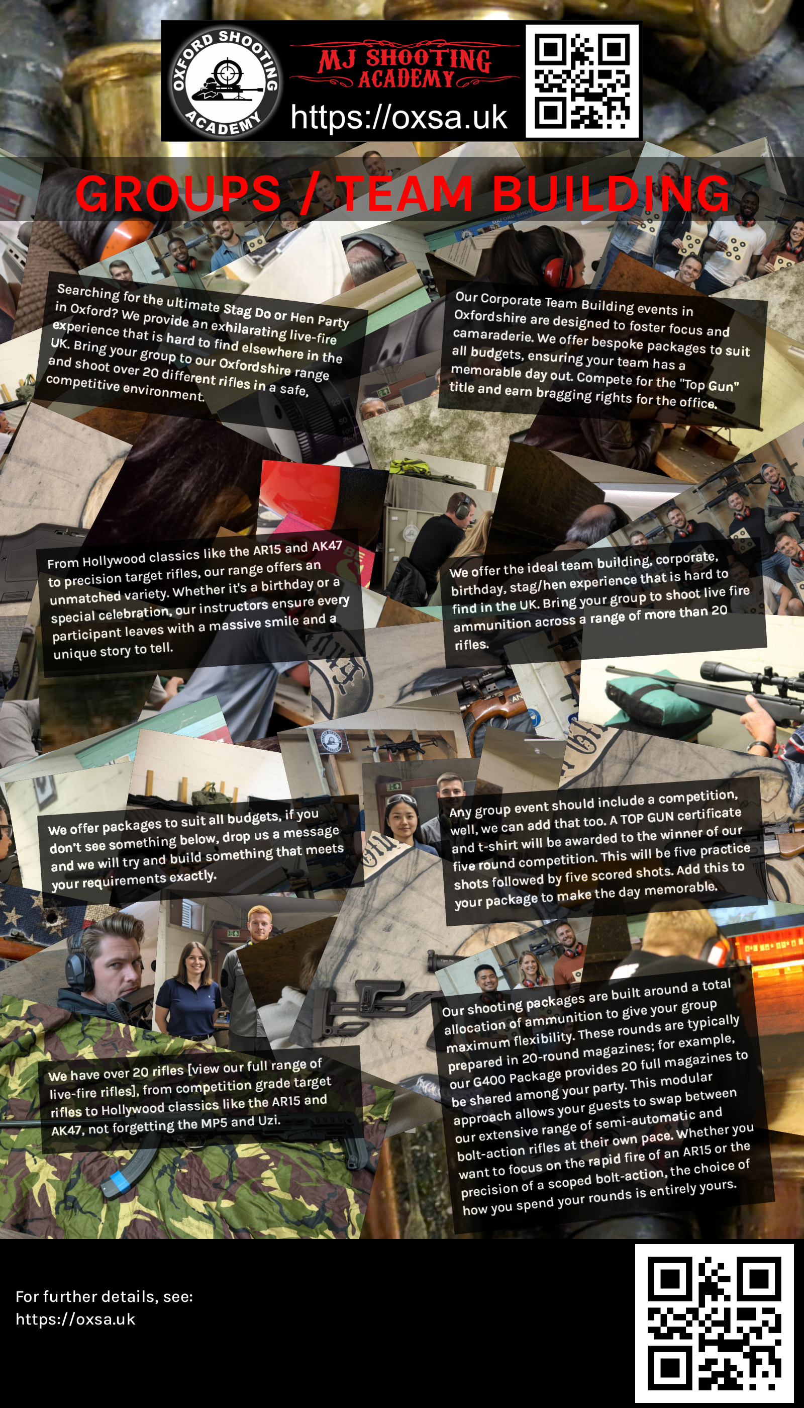 Professional shooting experience at a professional shooting range