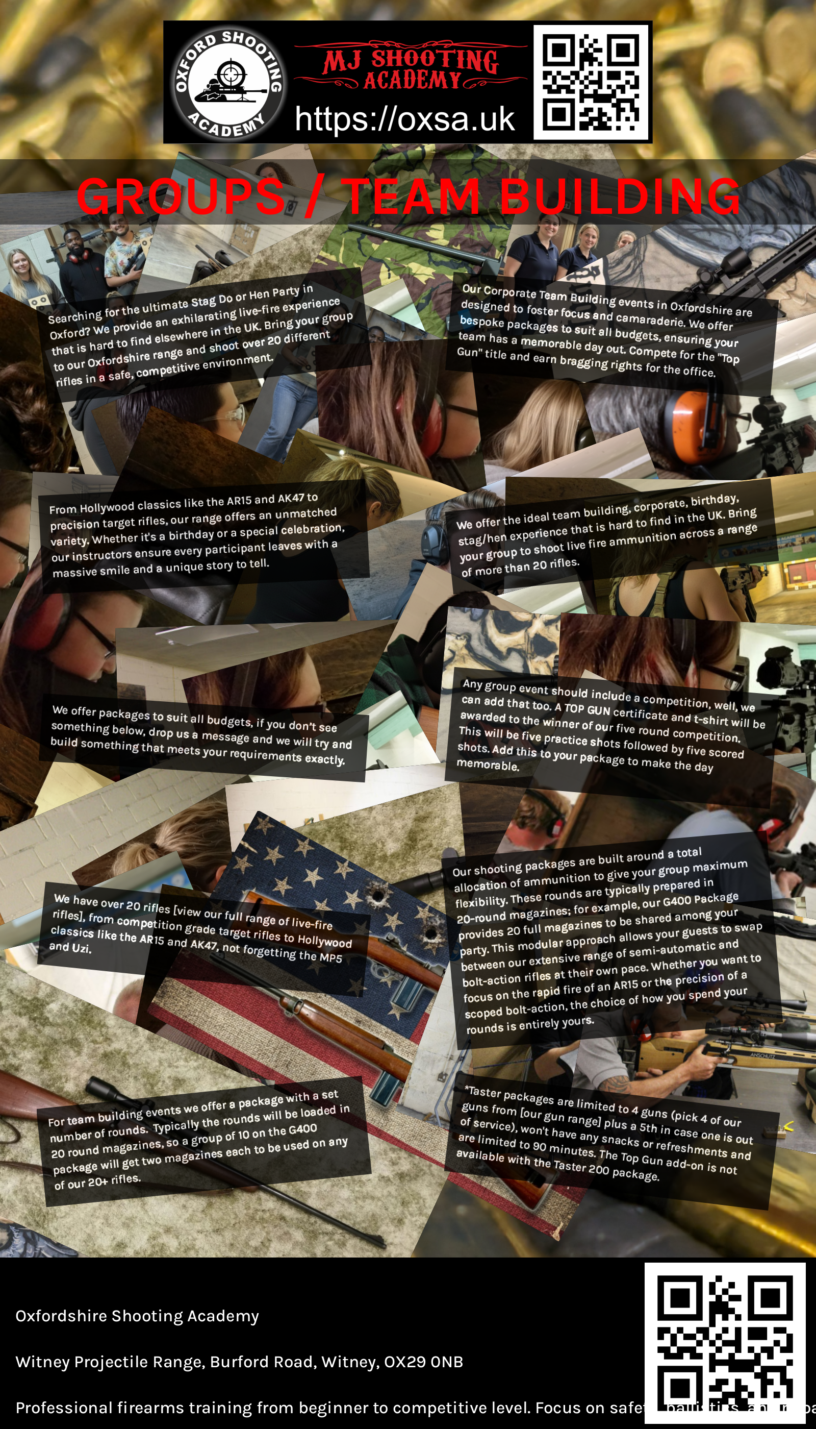 Indoor range shooting providing a unique experience day