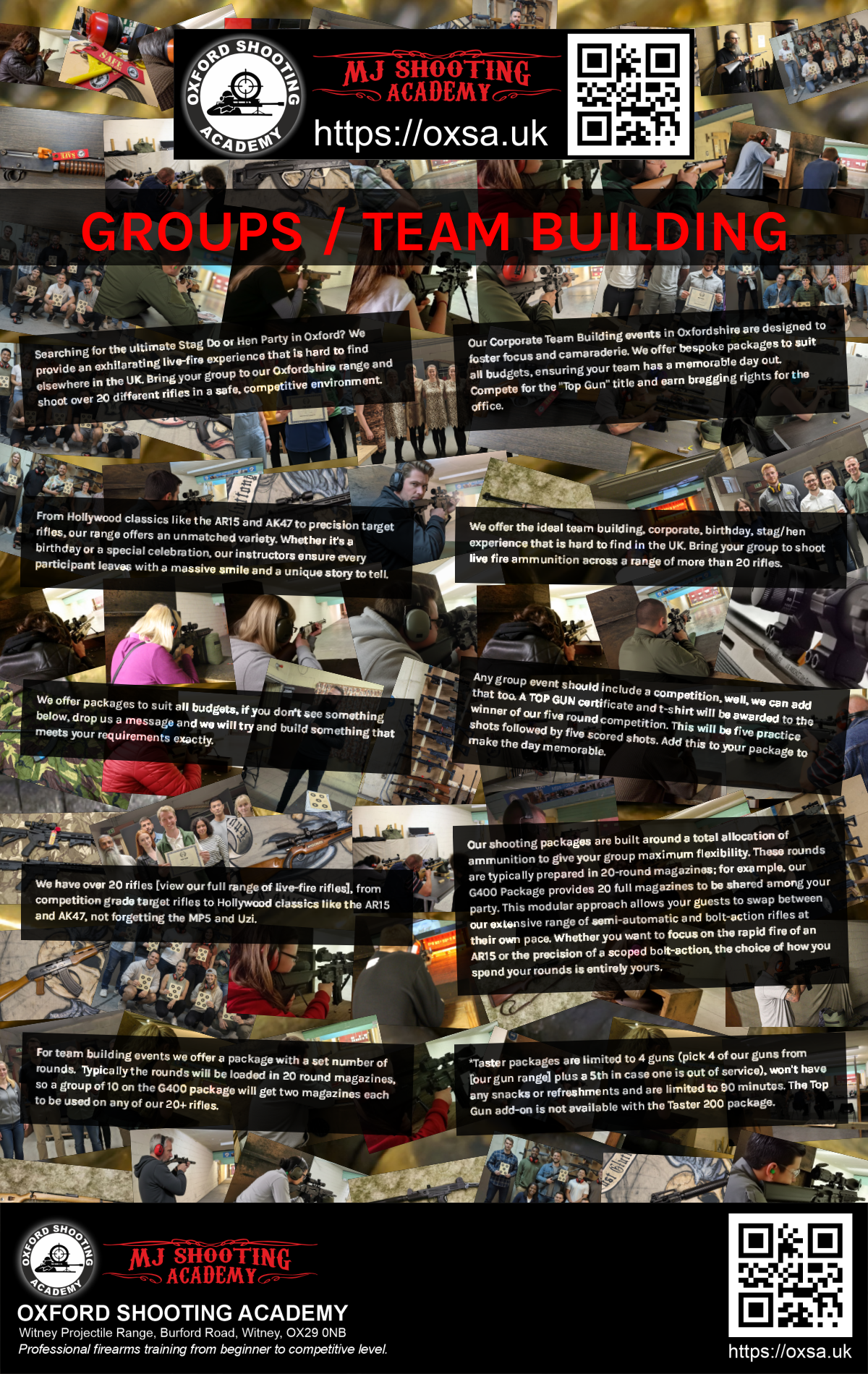 Indoor range shooting providing a unique experience day