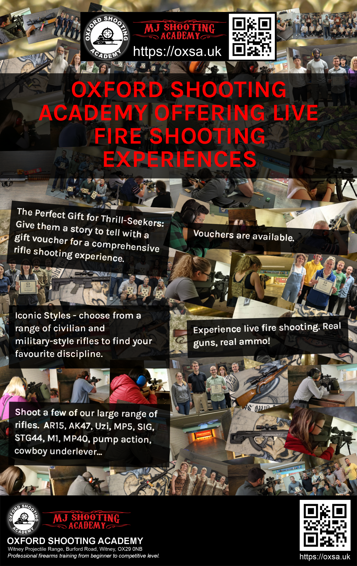 Professional shooting experience at a professional shooting range