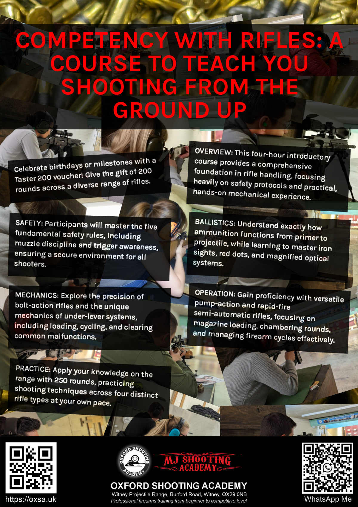 Professional shooting experience at a professional shooting range