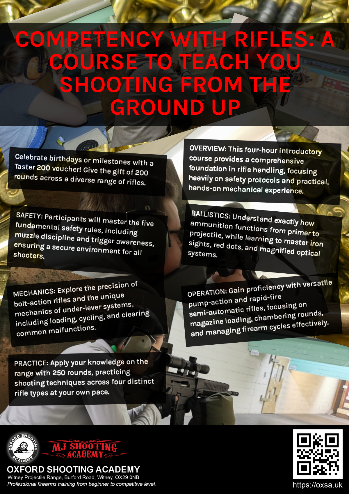 Professional shooting experience at a professional shooting range