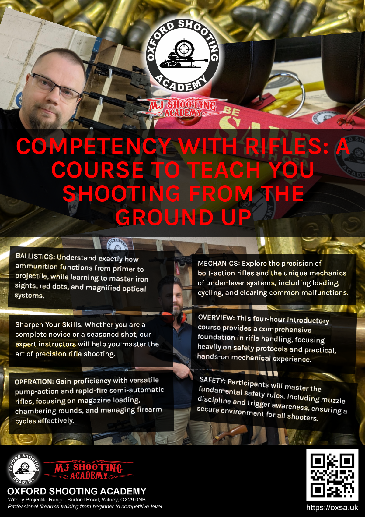 Firearms training session using various sporting firearms