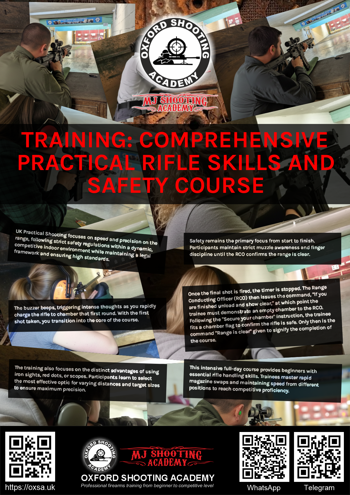 Professional shooting experience at a professional shooting range