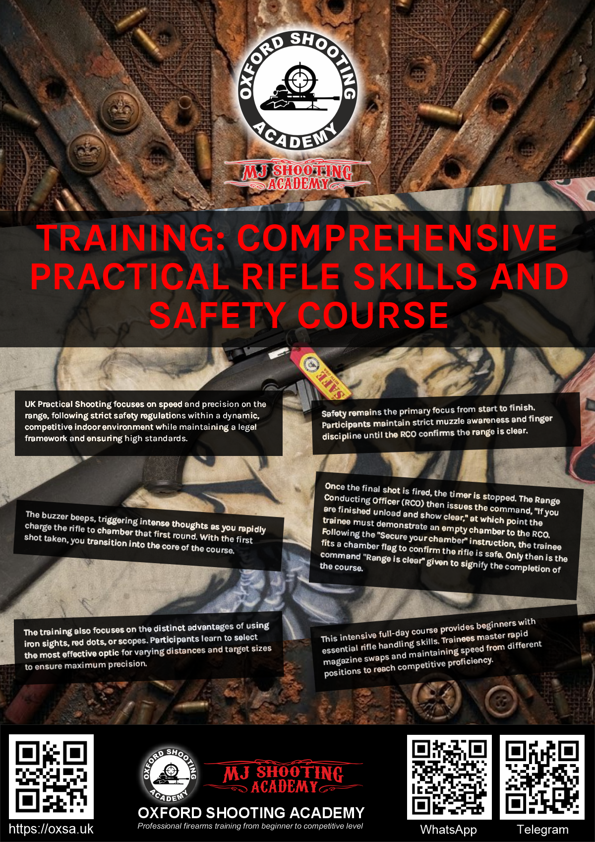 Professional shooting experience at a professional shooting range