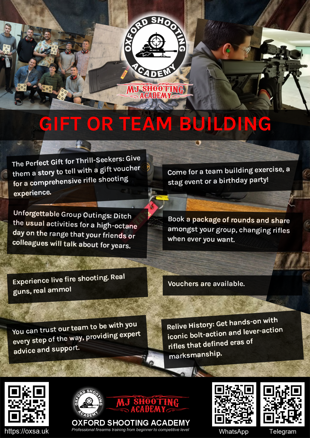 Professional shooting experience at a professional shooting range