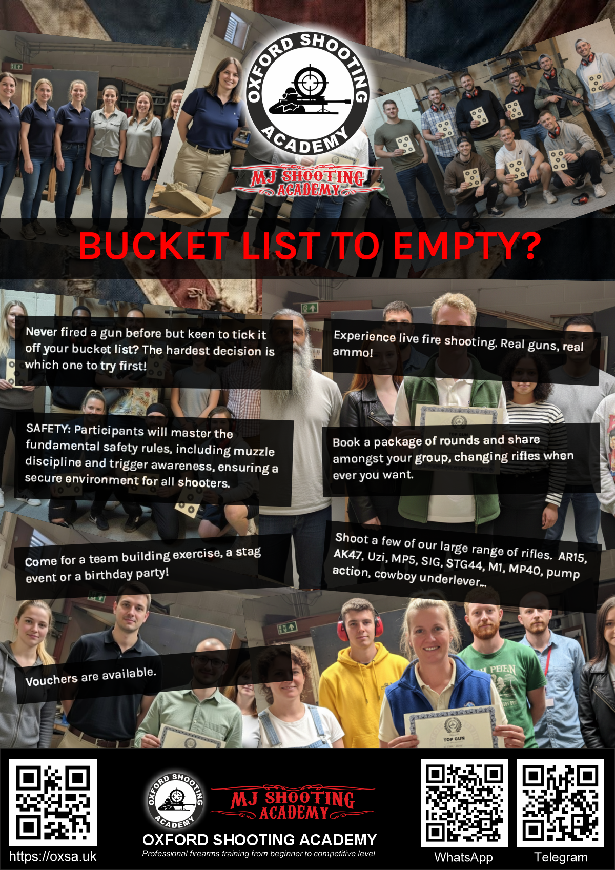 Indoor range shooting providing a unique experience day