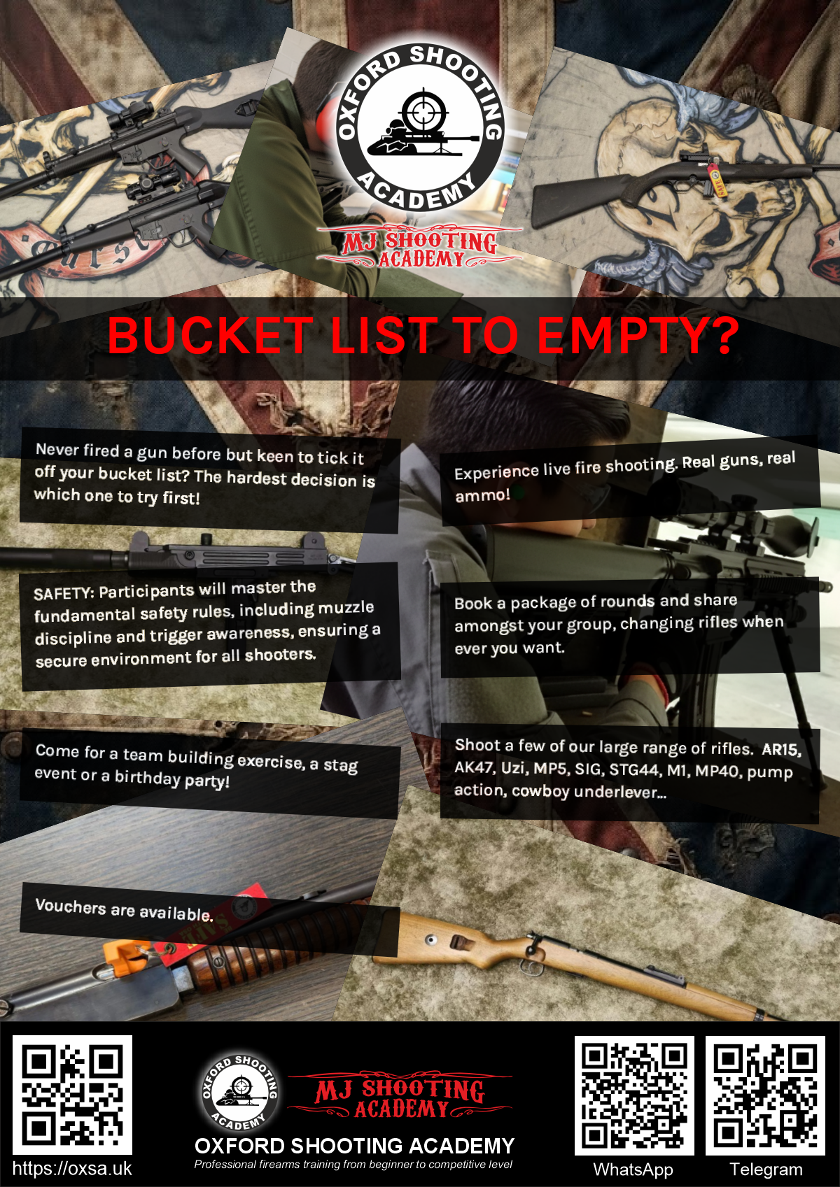 Indoor range shooting providing a unique experience day