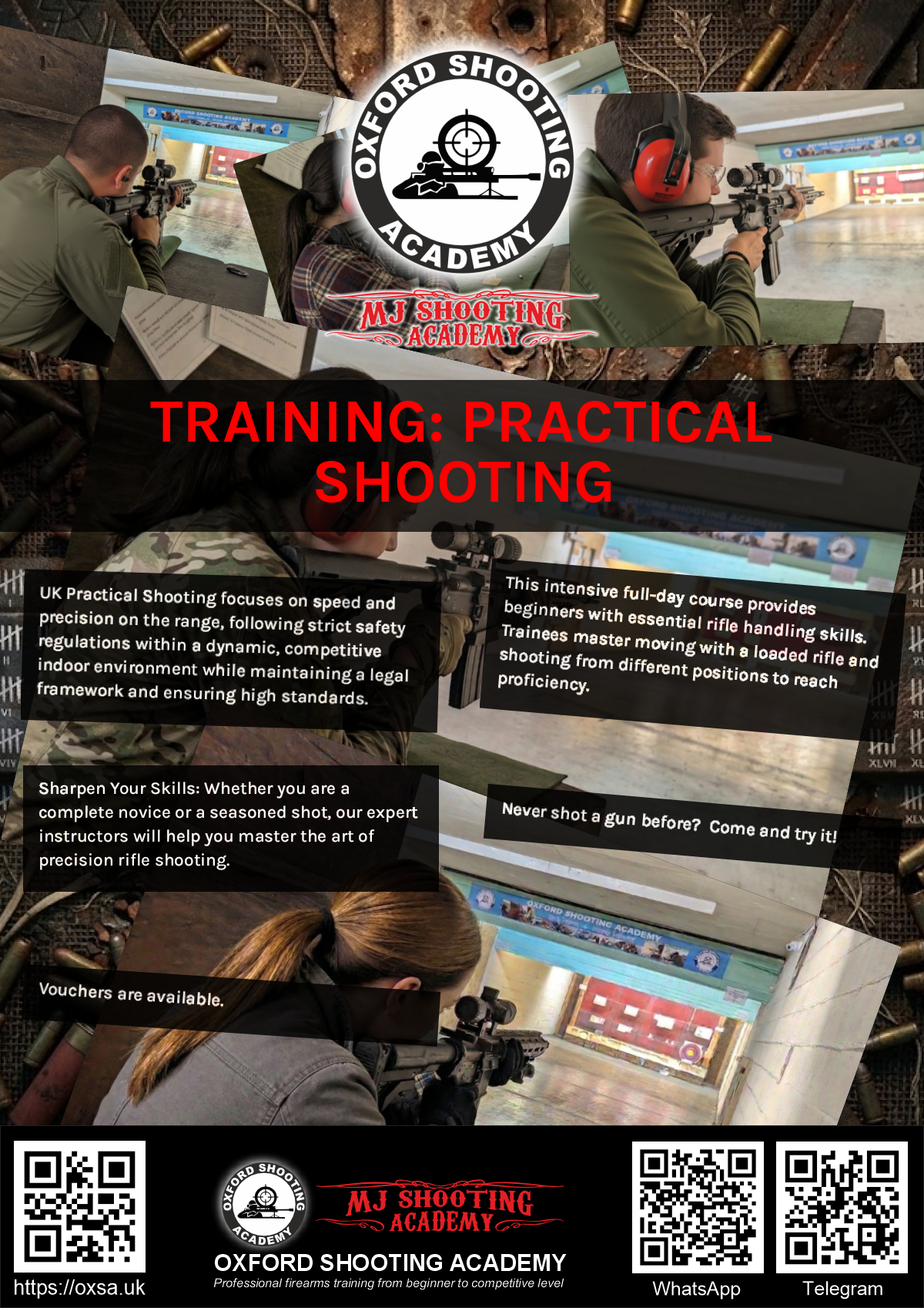Professional shooting experience at a professional shooting range