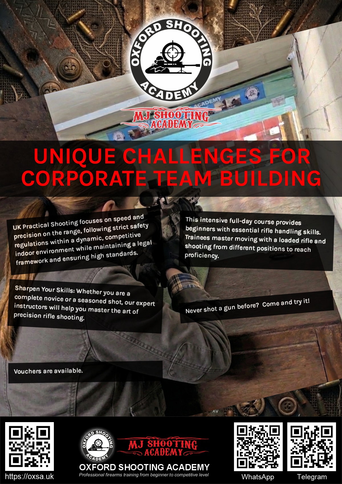 Professional shooting experience at a professional shooting range