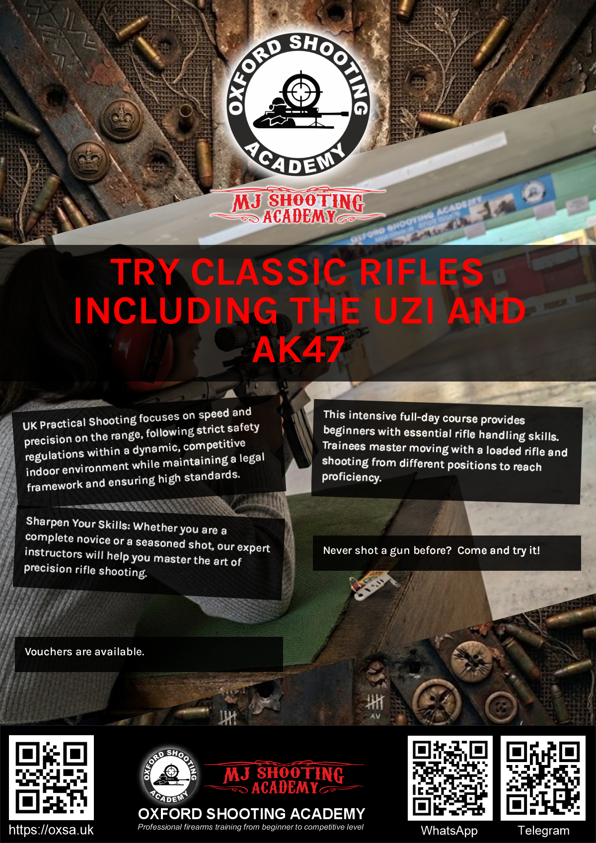 Professional shooting experience at a professional shooting range