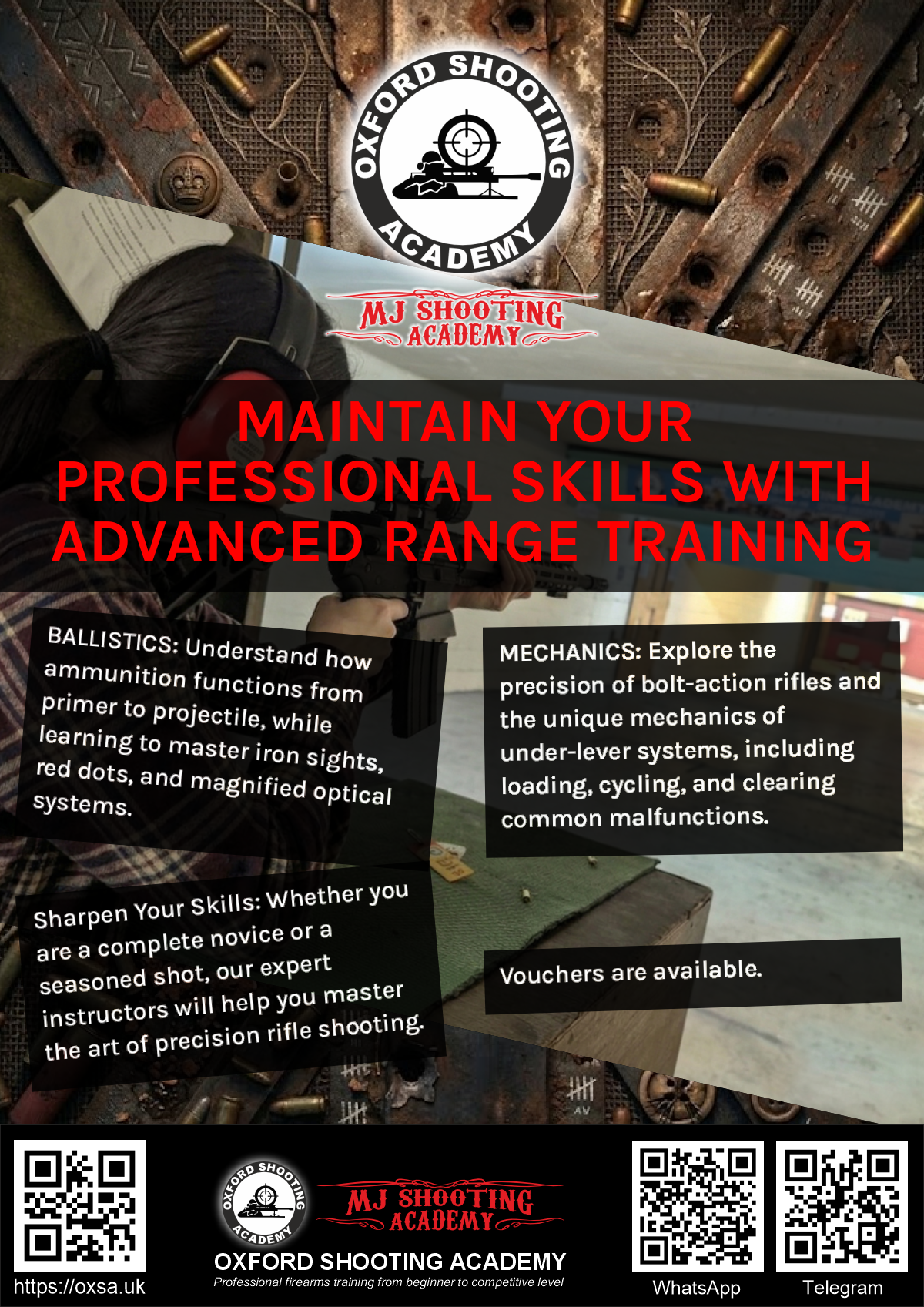 Professional shooting experience at a professional shooting range