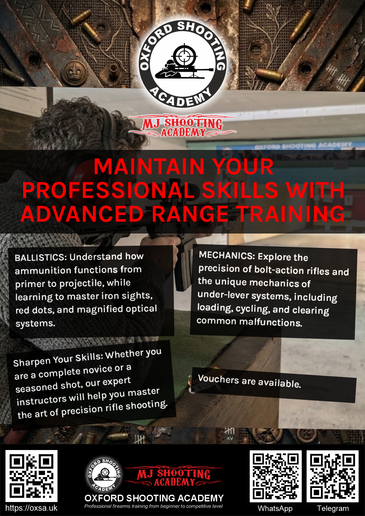 Professional shooting experience at a professional shooting range