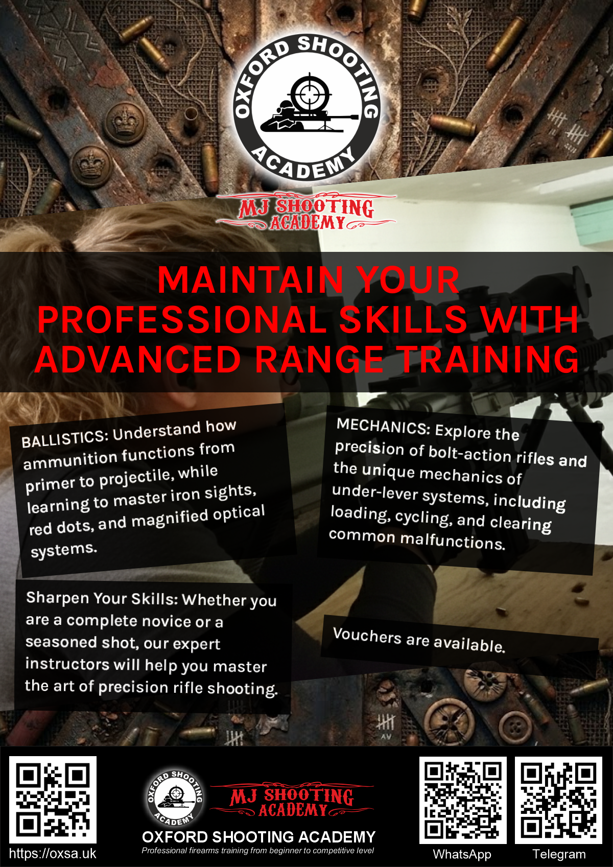 Professional shooting experience at a professional shooting range