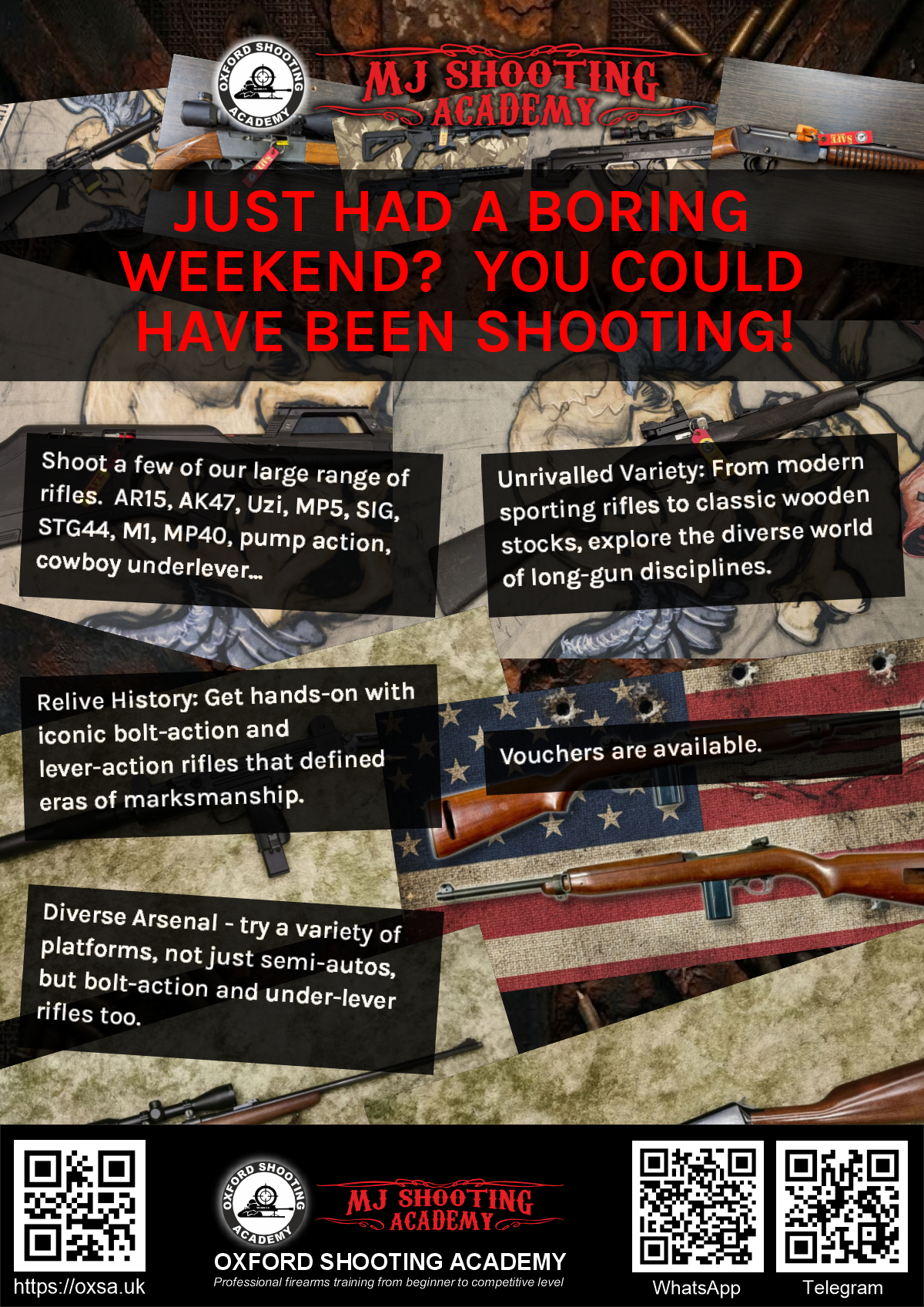 Professional shooting experience at a professional shooting range