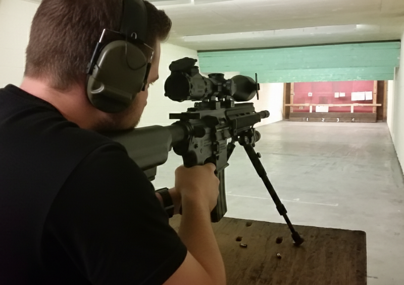 Firearms training session using various sporting firearms