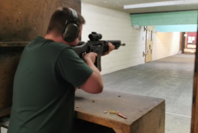 Professional shooting experience at a professional shooting range
