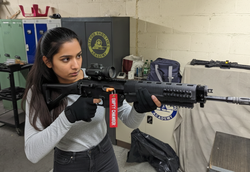 Historic rifle display with expert safety instruction