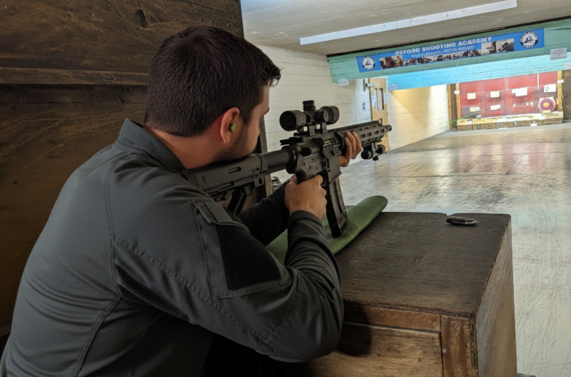 Historic rifle display with expert safety instruction