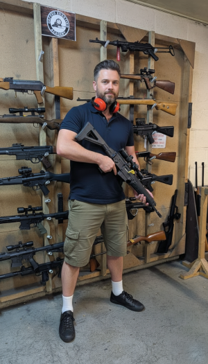 Firearms training session using various sporting firearms