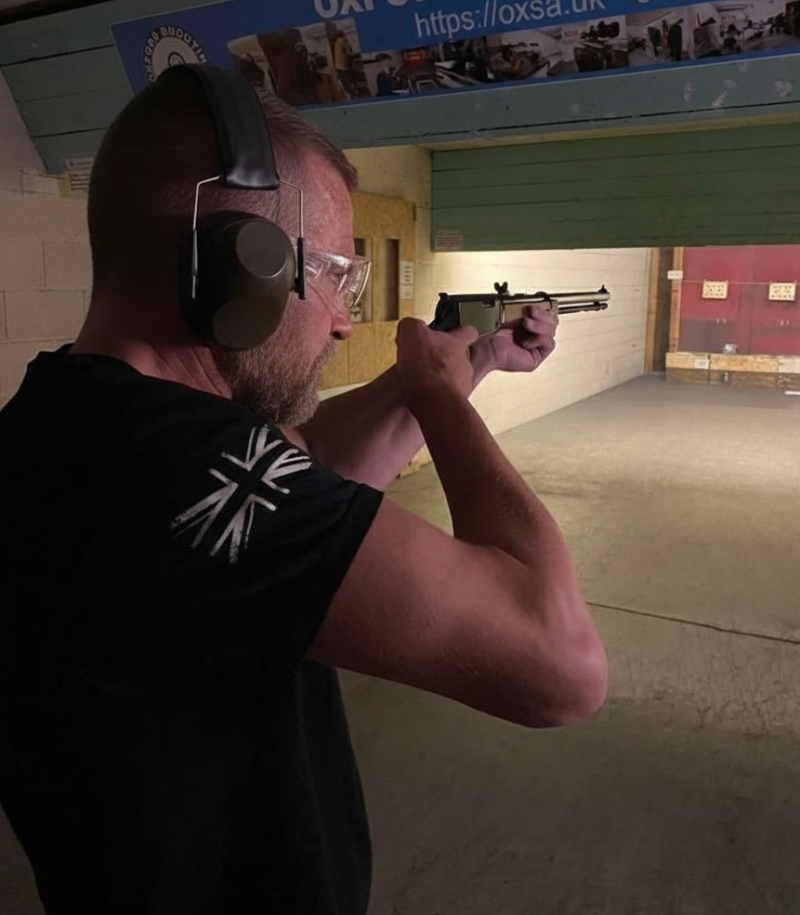 Firearms training session using various sporting firearms